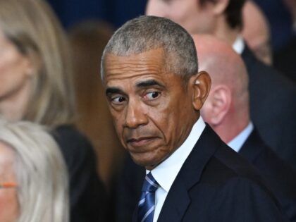 Former US President Barack Obama departs following the 60th presidential inauguration in t