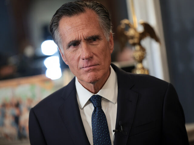 WASHINGTON, DC - SEPTEMBER 13: Sen. Mitt Romney (R-UT) answers questions in his office aft