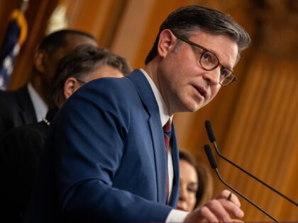 WASHINGTON, UNITED STATES - OCTOBER 28: Speaker of the House Mike Johnson (R-LA) speaks at