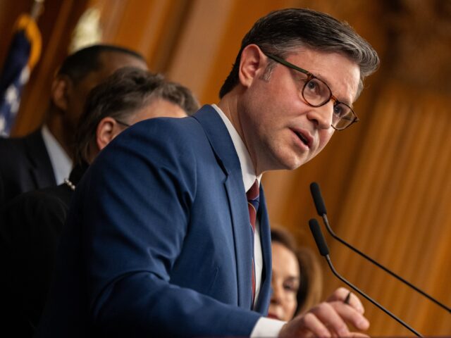 WASHINGTON, UNITED STATES - OCTOBER 28: Speaker of the House Mike Johnson (R-LA) speaks at