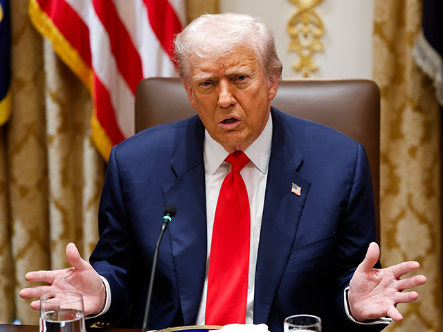 President Donald Trump speaks in the Cabinet Room at the White House on October 14, 2025,