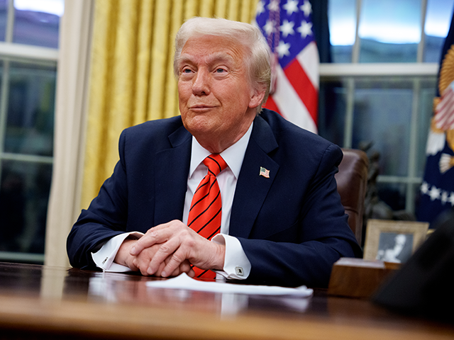 WASHINGTON, DC - FEBRUARY 10: U.S. President Donald Trump reacts to a question from a repo