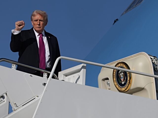 trump is bound for asia JOINT BASE ANDREWS, MARYLAND - OCTOBER 17: U. S. President Donald Trump boards Air Force O