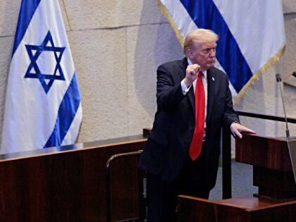 JERUSALEM - OCTOBER 13: U.S. President Donald Trump addresses the Knesset, Israel’s parl