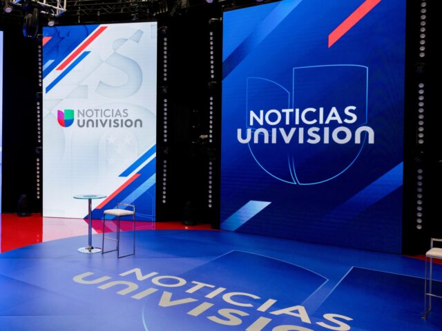 univision returns The stage ahead a Noticias Univision presidential town hall in Miami, Florida, US, on Wedn