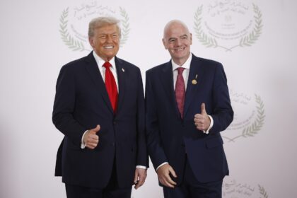 FIFA President Gianni Infantino and US President Donald Trump met at a Gaza summit in Egyp