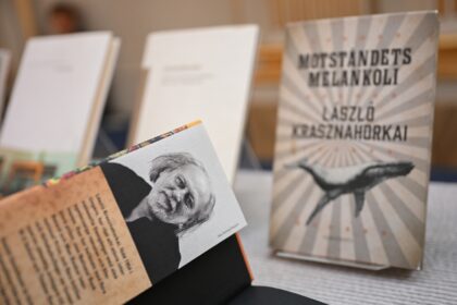 Hungarian writer Laszlo Krasznahorkai, the winner of the 2025 Nobel Prize in Literature, h