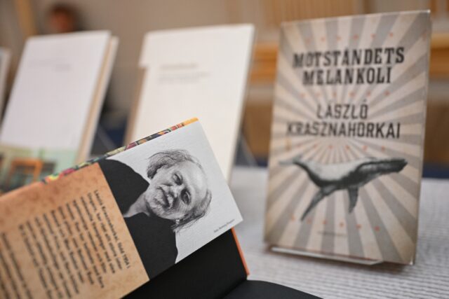 Hungarian writer Laszlo Krasznahorkai, the winner of the 2025 Nobel Prize in Literature, h