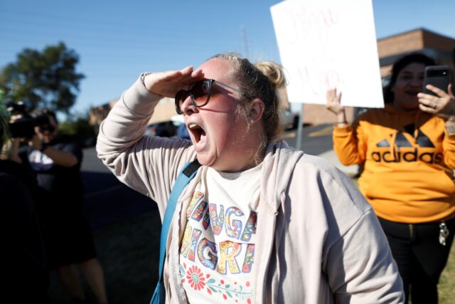 Kate Madrigal said she came to protest at a US Immigration and Customs Enforcement facilit