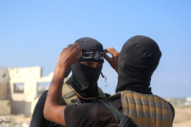 Palestinian militants of the Ezzedine al-Qassam Brigades, the armed wing of Hamas have bee