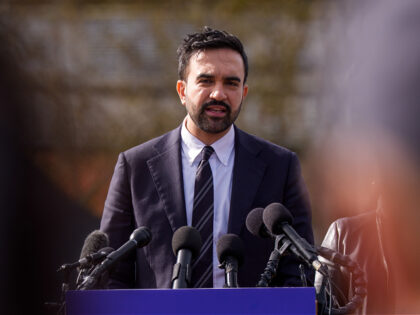 Zohran Mamdani, mayor-elect of New York, speaks to members of the media at Flushing Meadow