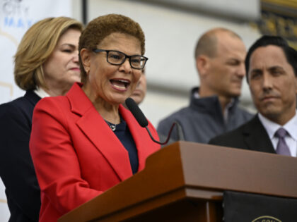 Los Angeles Mayor Karen Bass speaks during the 'California Big City Mayors Summit&#03
