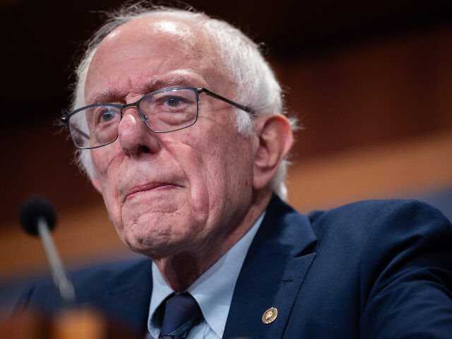 Senator Bernie Sanders (I-VT) speaks at an impromptu press conference on recent election r