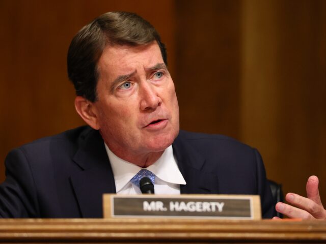 WASHINGTON, DC - JULY 15: Sen. Bill Hagerty (R-TN) speaks during a confirmation hearing be