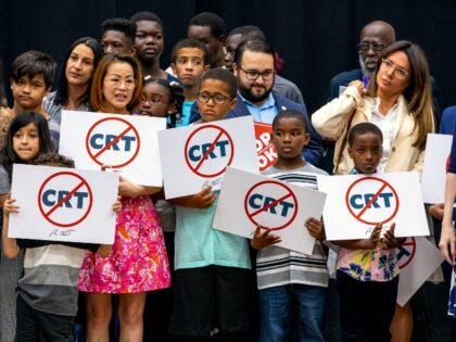 Children protest against CRT indoctrination