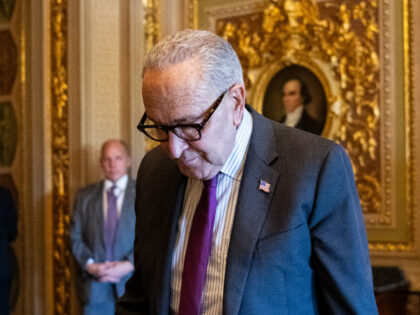 Senate Minority Leader Chuck Schumer, a Democrat from New York, at the US Capitol in Washi