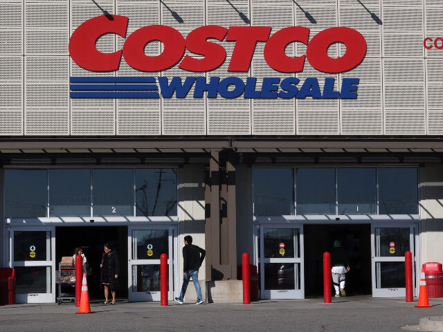 Costco store BAYONNE, NJ - MARCH 26: People enter and exit a Costco Wholesale store on March 26, 2023,