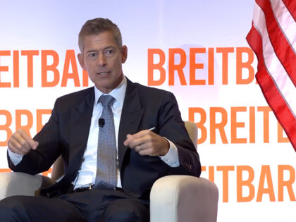 Transportation Secretary Sean Duffy during a discussion with Breitbart News Washington Bur