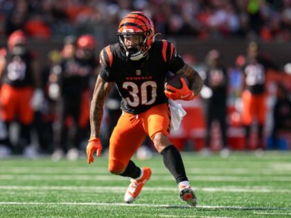 CINCINNATI, OHIO - OCTOBER 26: <> in the game at Paycor Stadium on October 26, 2025