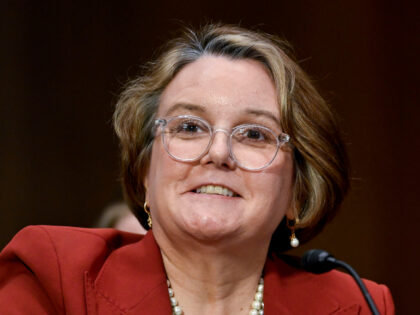 Abigail Slater, US assistant attorney general nominee for US President Donald Trump, durin