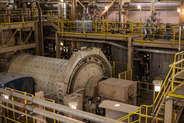 Inside The Mountain Pass Mine As Rare Earths Face Trade War Threats An employee walks through the processing facility at the Mountain Pass mine, operated by M
