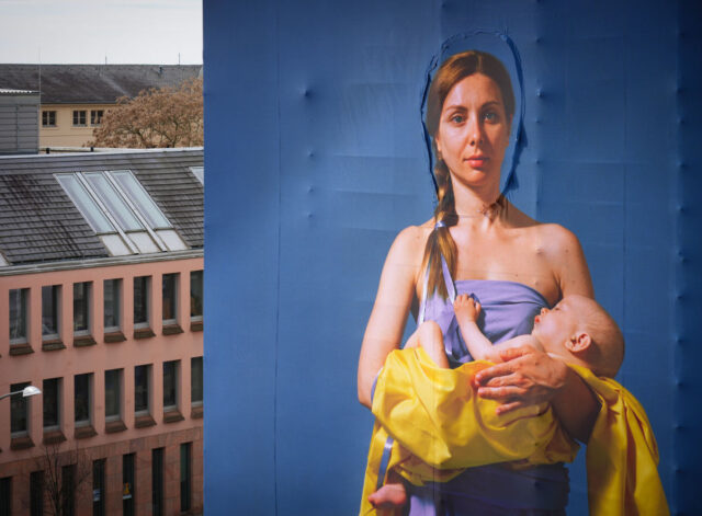 PRODUCTION - 17 March 2023, Brandenburg, Potsdam: The restored poster at the Garrison Chur