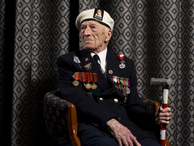 D-Day veteran Alec Penstone, 98, from the Isle of Wight, who served with the Royal Navy on