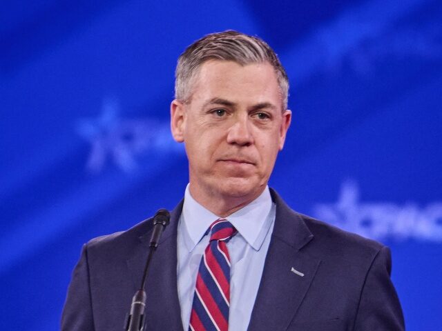 Indiana Sen. Jim Banks speaks CPAC DC conference at the Gaylord National Resort in Oxon Hi