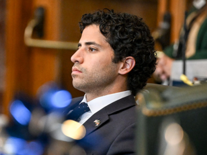 DENVER, CO - APRIL 23: Rep. Manny Rutinel listens to a speaker during the general assembly