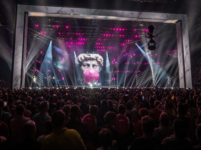 Italian singer Gabry Ponte, representing San Marino with the song "Tutta L'Itali