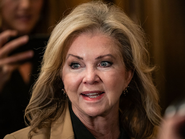 GettyImages-2228407074 WASHINGTON,DC - NOVEMBER 21: Sen. Marsha Blackburn (R-Tenn.) leaves a meeting with Secreta