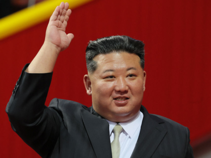 In this pool photograph distributed by the Russian state agency Sputnik, North Korean lead