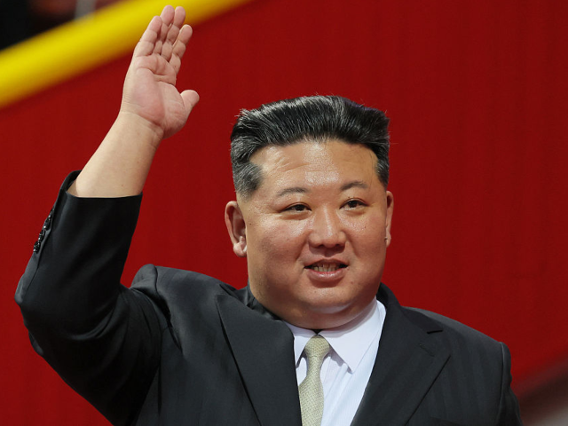 In this pool photograph distributed by the Russian state agency Sputnik, North Korean lead