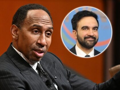 Stephen A. Smith & Zohran Mamdani (inset).