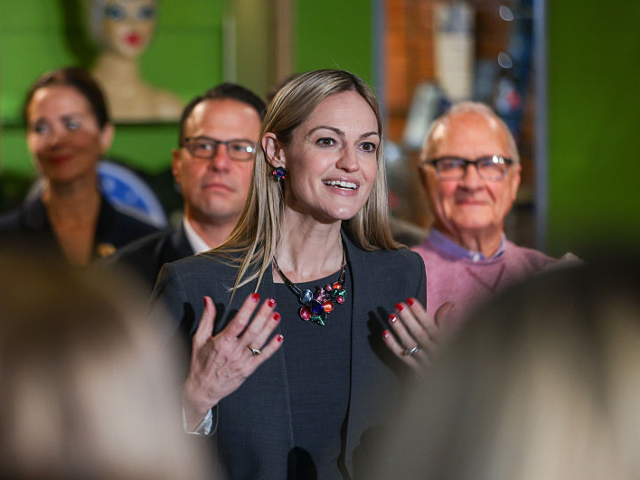 Scranton Mayor Paige Cognetti speaks during Pa. Gov. Josh Shapiro's visit to Scranton on F