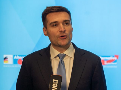 05 November 2025, Berlin: Alex Bruesewitz, social media advisor to US President Trump, spe