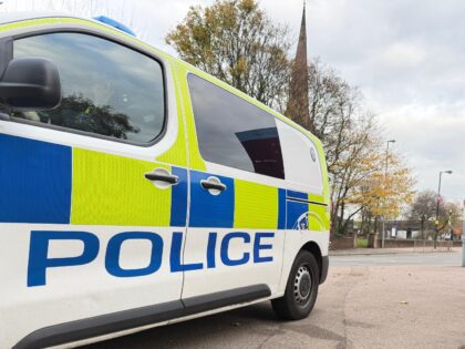 BIRMINGHAM, UNITED KINGDOM NOVEMBER 6: Police officers patrol around Villa Park Stadium ah