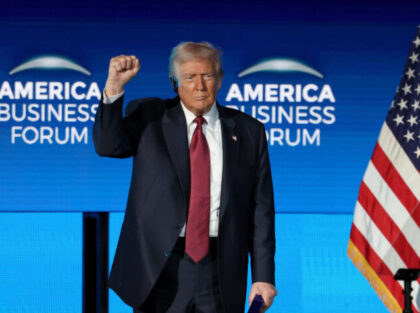 MIAMI, FLORIDA - NOVEMBER 05: President of the United States, Donald Trump, speaks onstage