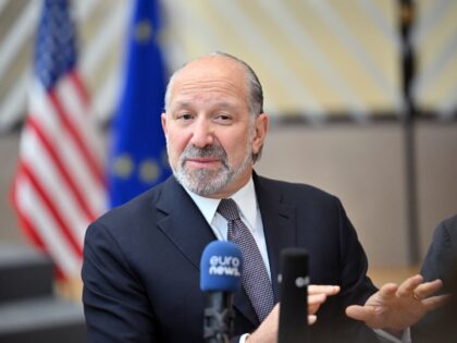 BRUSSELS, BELGIUM - NOVEMBER 24: U.S. Trade Representative Jamieson Greer (not seen), U.S.