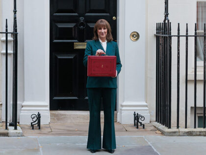 Rachel Reeves, UK Chancellor of the Exchequer, leaves 11 Downing Street with the budget de