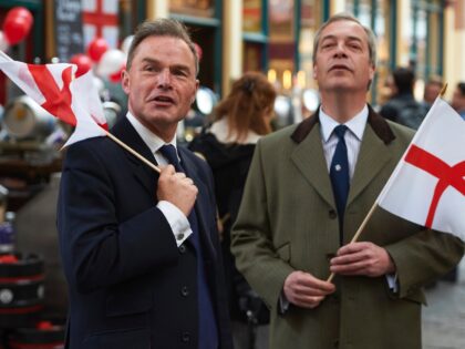 UK Independence Party (UKIP) London mayoral candidate Peter Whittle (L) and UKIP leader Ni