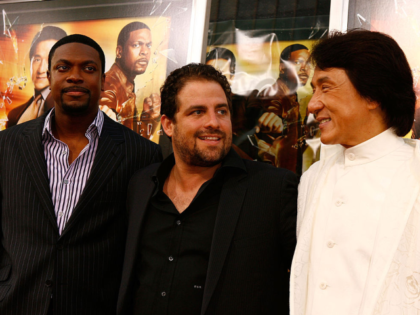 LOS ANGELES, CA - JULY 30: Actor Chris Tucker, director Brett Ratner and actor Jackie Chan