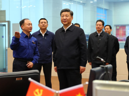 YICHANG, April 26, 2018 -- Chinese President Xi Jinping visits the power plant central con