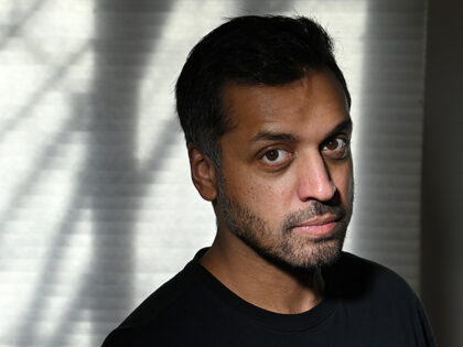 Wajahat Ali poses for a portrait at his home on Wednesday February 09, 2022 in Alexandria,