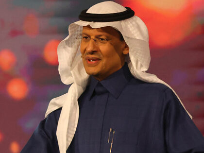 Saudi Energy Minister Abdulaziz bin Salman Al-Saud addresses the Future Mineral Forum in R