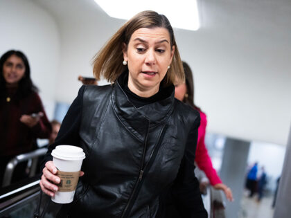 Sen. Elissa Slotkin, D-Mich., talks with reporters in the U.S. Capitol during votes relate