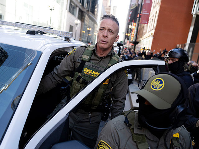 U.S. Border Patrol Cmdr. Gregory Bovino leaves the Dirksen U.S. Courthouse, Oct. 28, 2025,