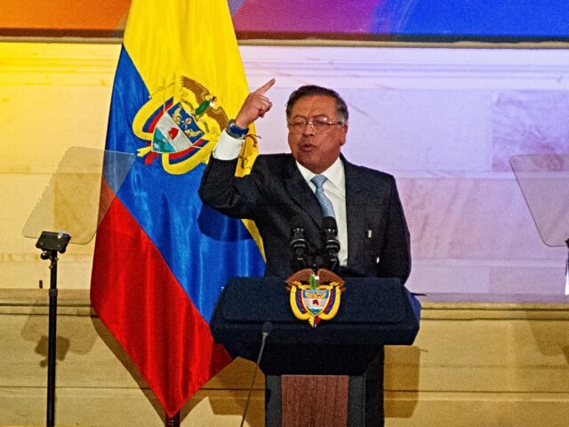 Colombian president Gustavo Petro talkes part during the installment of the 2025-2026 sess