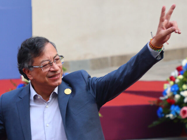 President of Chile Gabriel Boric greets President of Colombia Gustavo Petro as they arrive