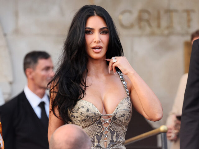 VENICE, ITALY - JUNE 26: Kim Kardashian is sighting ahead of Jeff Bezos and Lauren Sanchez